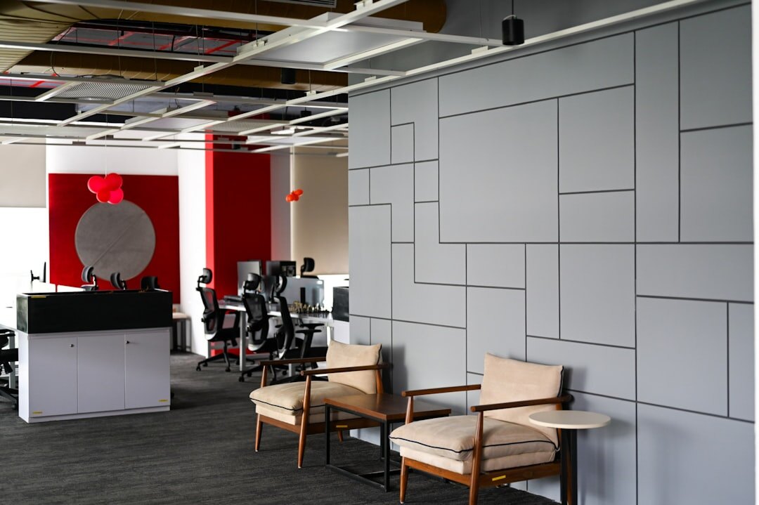 Bright modern office reception area